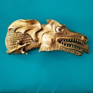 Vintage Christopher Ross Buckle ..gold tone 1980.  6"